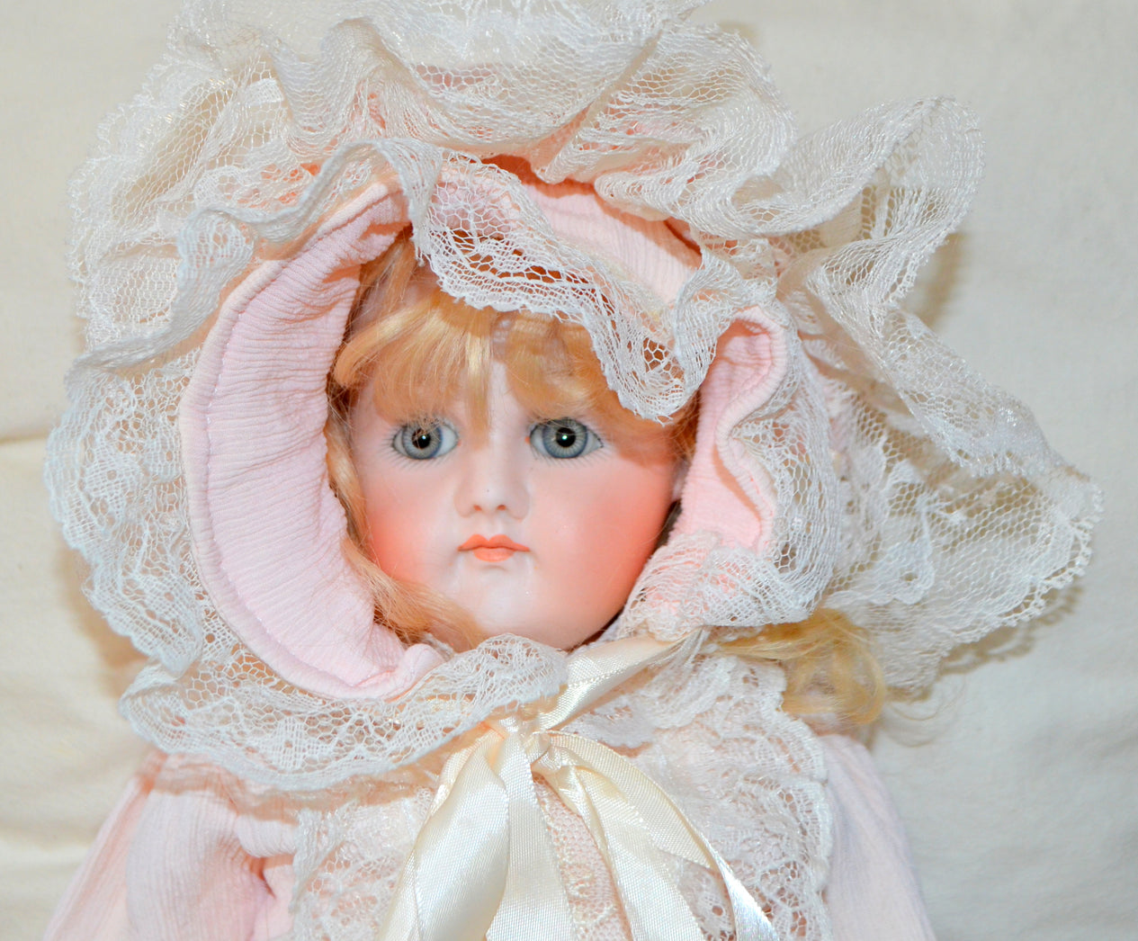 Early JDK Kestner Pouty Face Bisque Shoulder Head Doll Marked 8