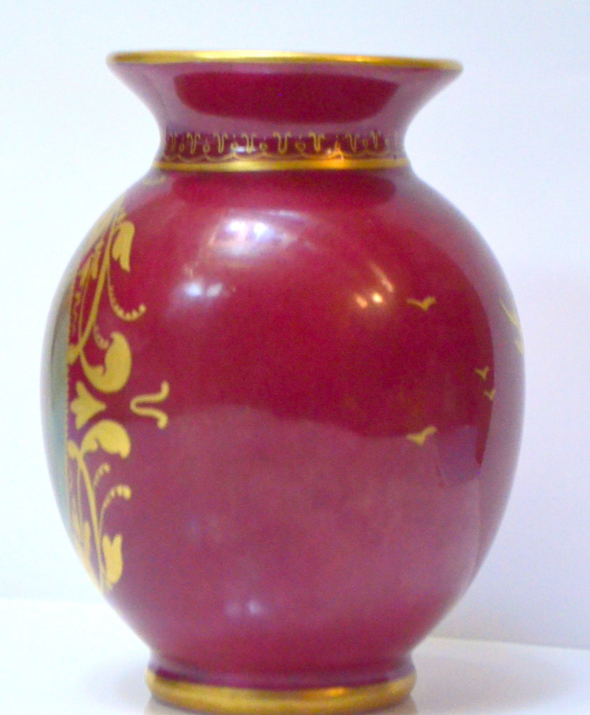 Antique Royal Vienna Ackermann Fritze Miniature Porcelain Scenic Vase