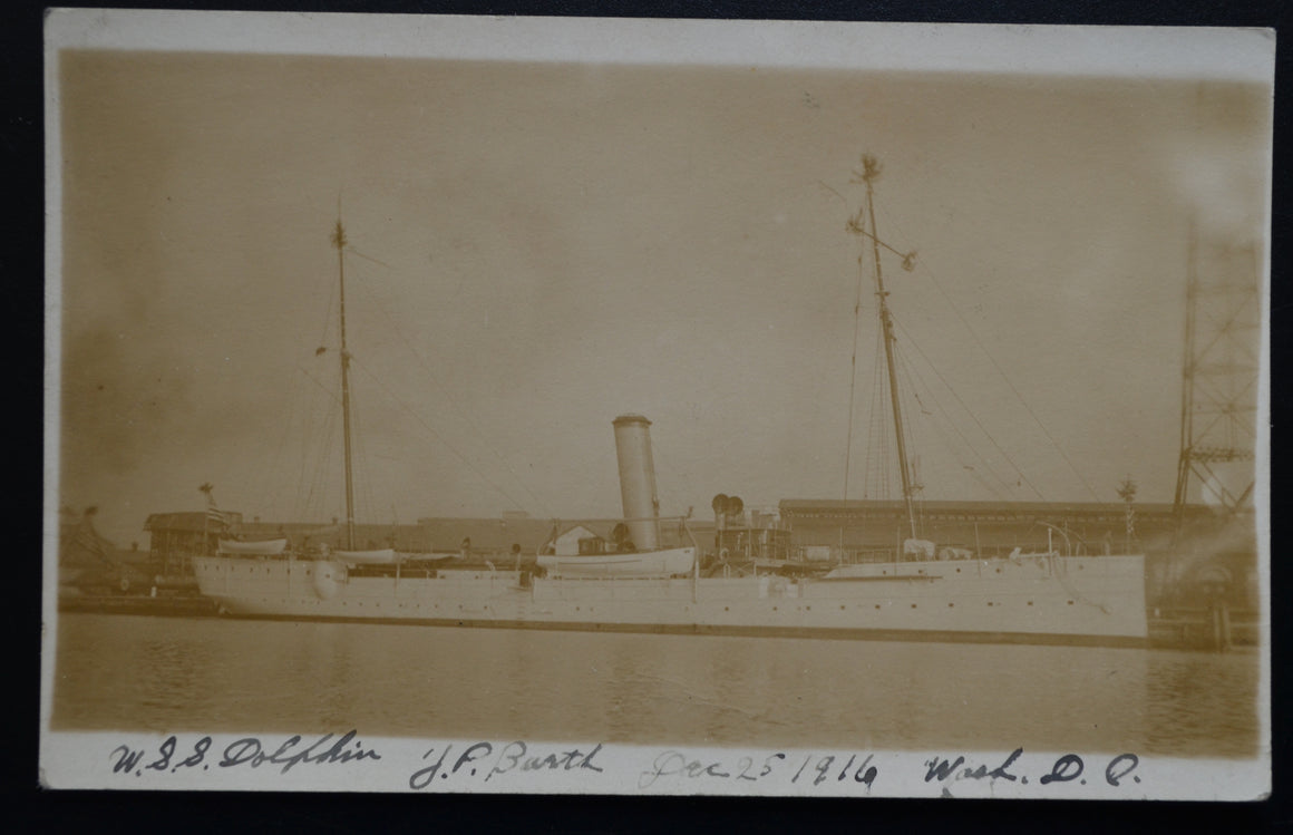 Real Photo Postcard Rppc WWI USS Dolphin Docked in Washington DC 1916