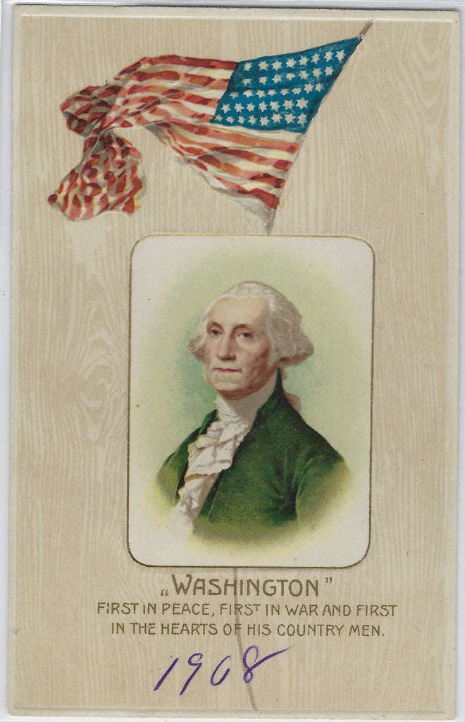 President George Washington Portrait with American Flag Winsch Publishing