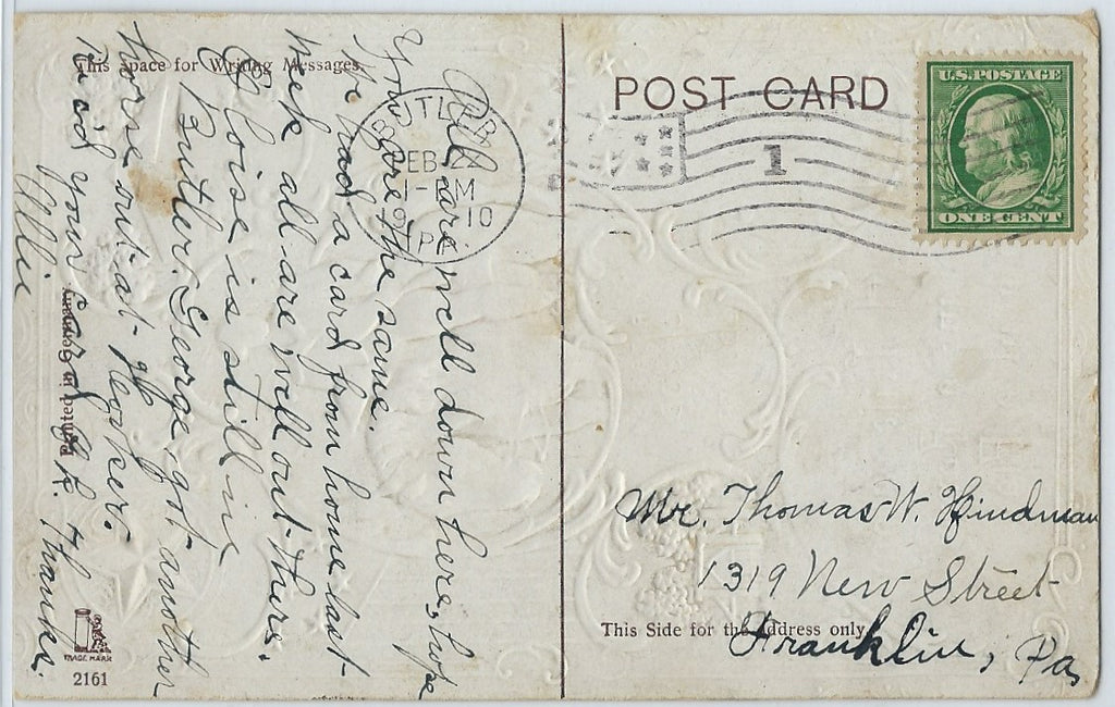 Patriotic Postcard George Washington Thackway Poem Embossed Series 2161