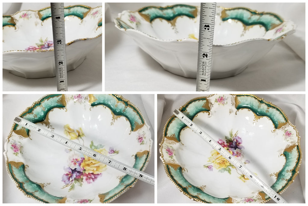 RS Prussia Four Bowl Berry Soup Serving Dish Set Mold 343 Rose Pattern