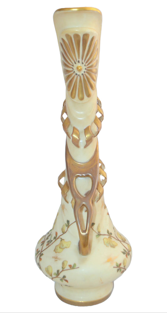 Austrian Porcelain Earthenware Art Nouveau Style Ewer Vase Carl Knoll Carlsbad Austria