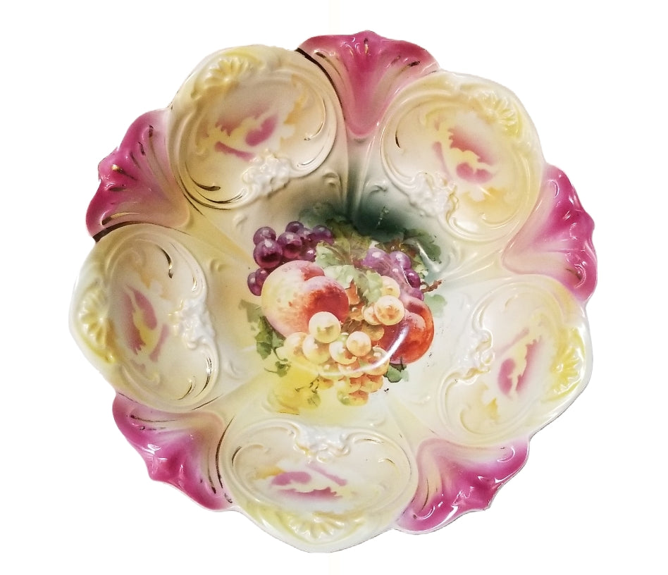 RS Prussia Porcelain Bowl Mold 79 Rare Fruit Decor