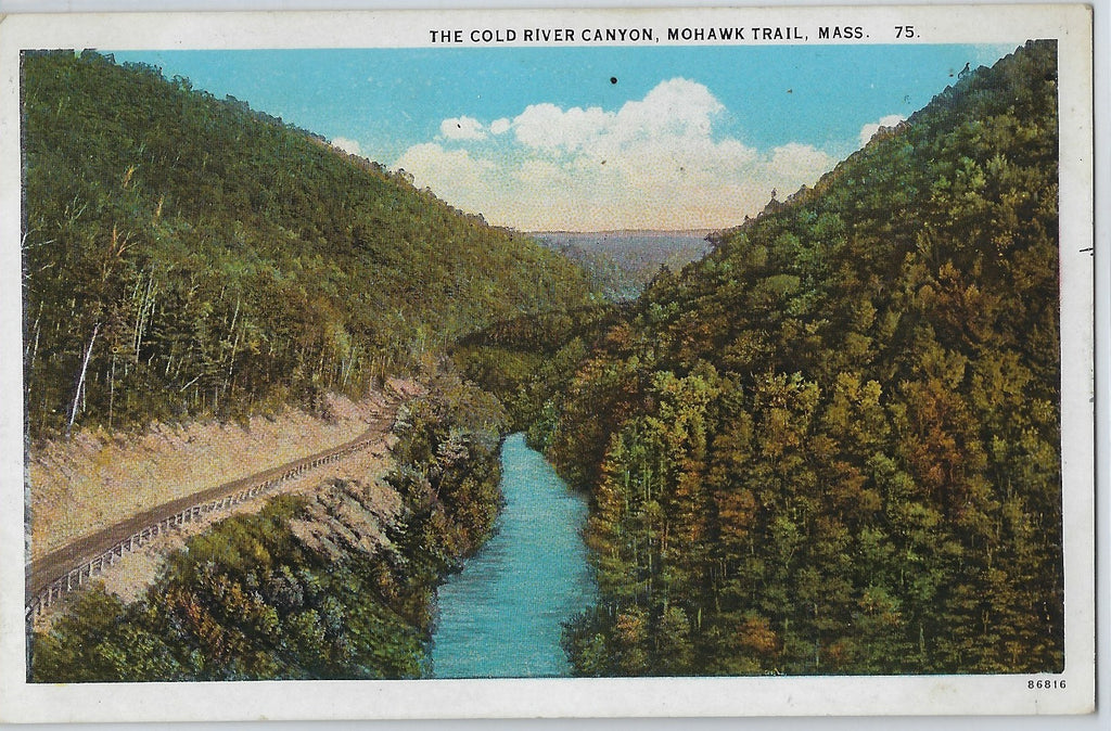 Cold River Canyon on the Mohawk Trail Massachusetts MA Postcard
