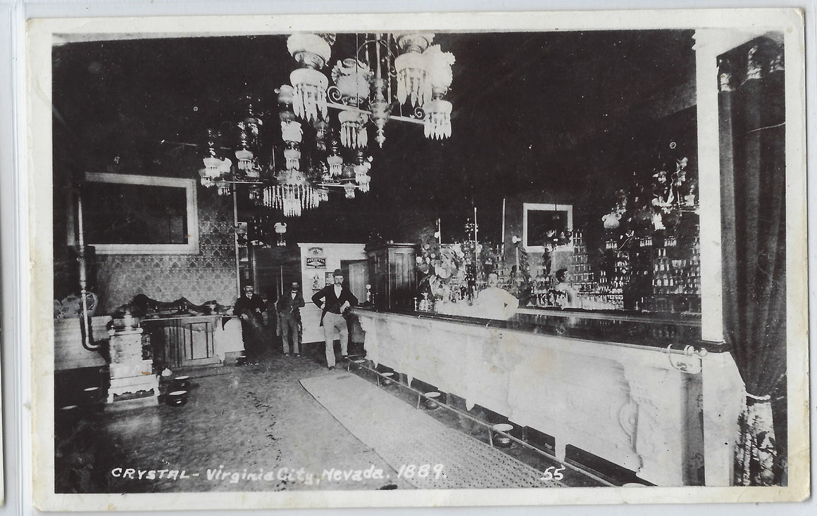 RPPC Real Photo Postcard Crystal Bar Virginia City Nevada 1889 Interior Scene