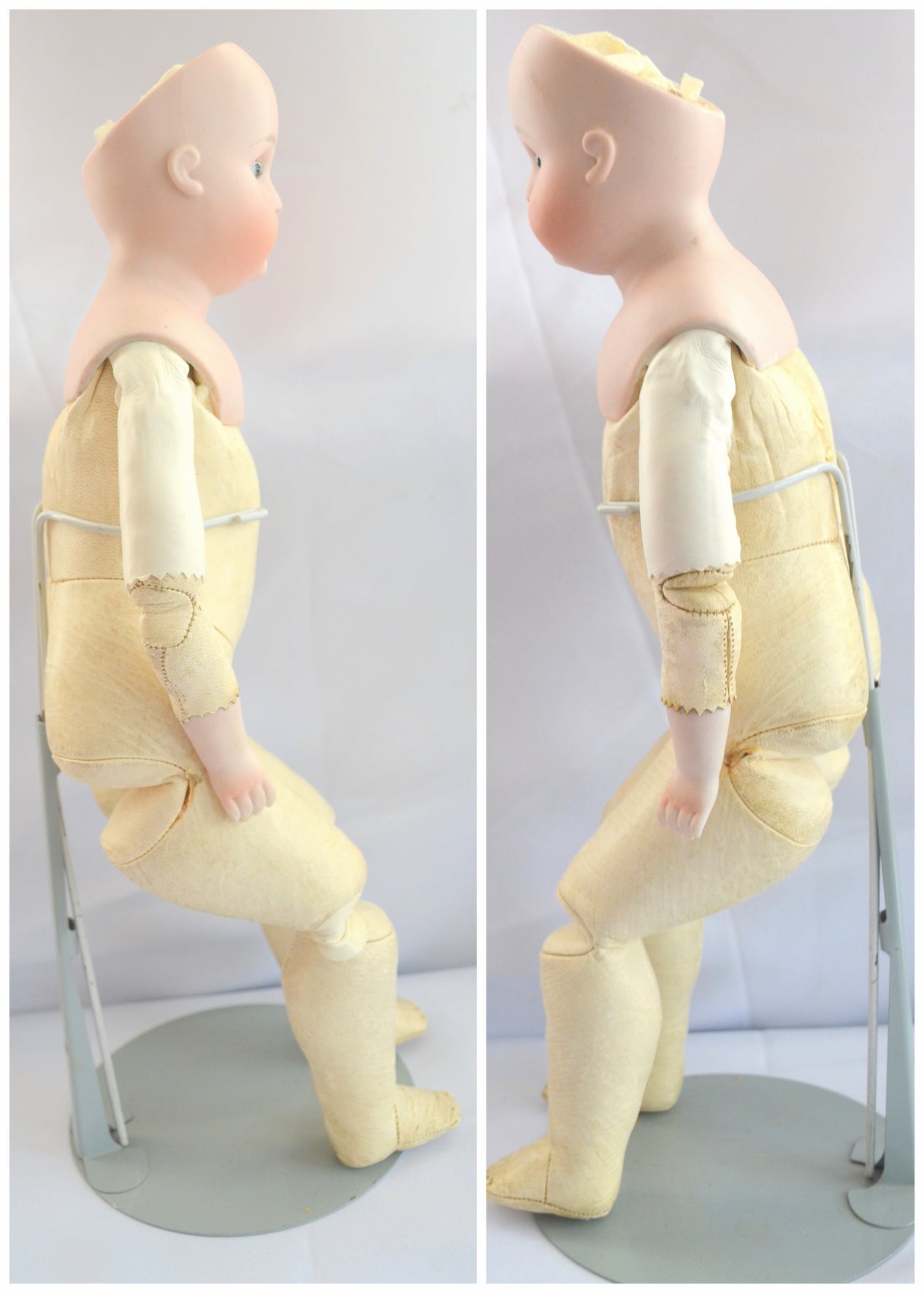 Early JDK Kestner Pouty Face Bisque Shoulder Head Doll Marked 8