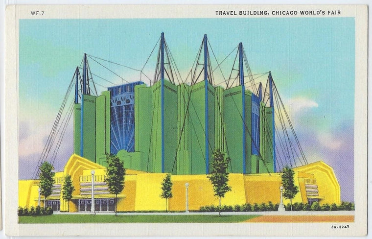 Exposition Postcard 1933 Chicago World Fair Century of Progress Linen Card WF-9 Travel Building