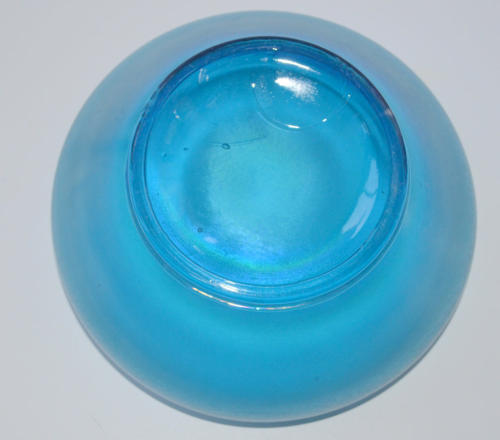 Fenton Stretch Glass Celeste Blue Cupped Console Bowl