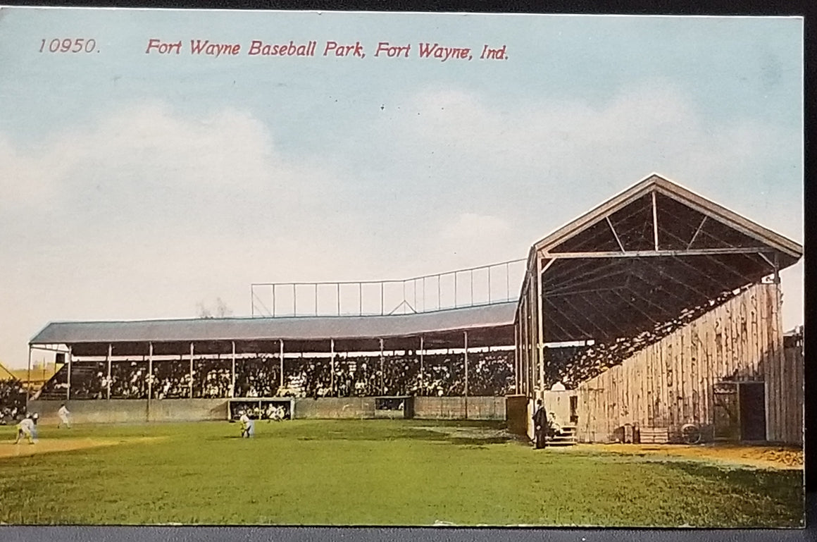 Fort Wayne Indiana Minor League Baseball Park 1914 RPPC Postcard