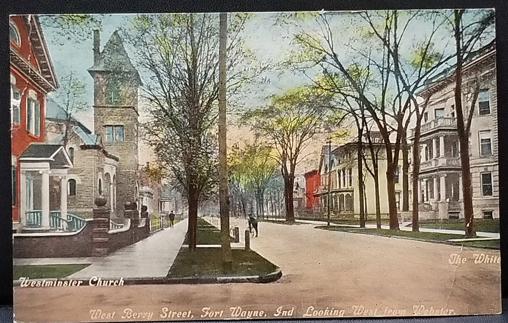 Fort Wayne Indiana Westminster Church West Berry St 1910s RPPC Postcard