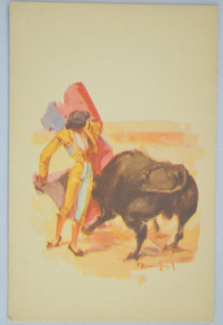 Artist Postcard Carlos Ruano Llopis Matador Bullfighter No 190 Mexico