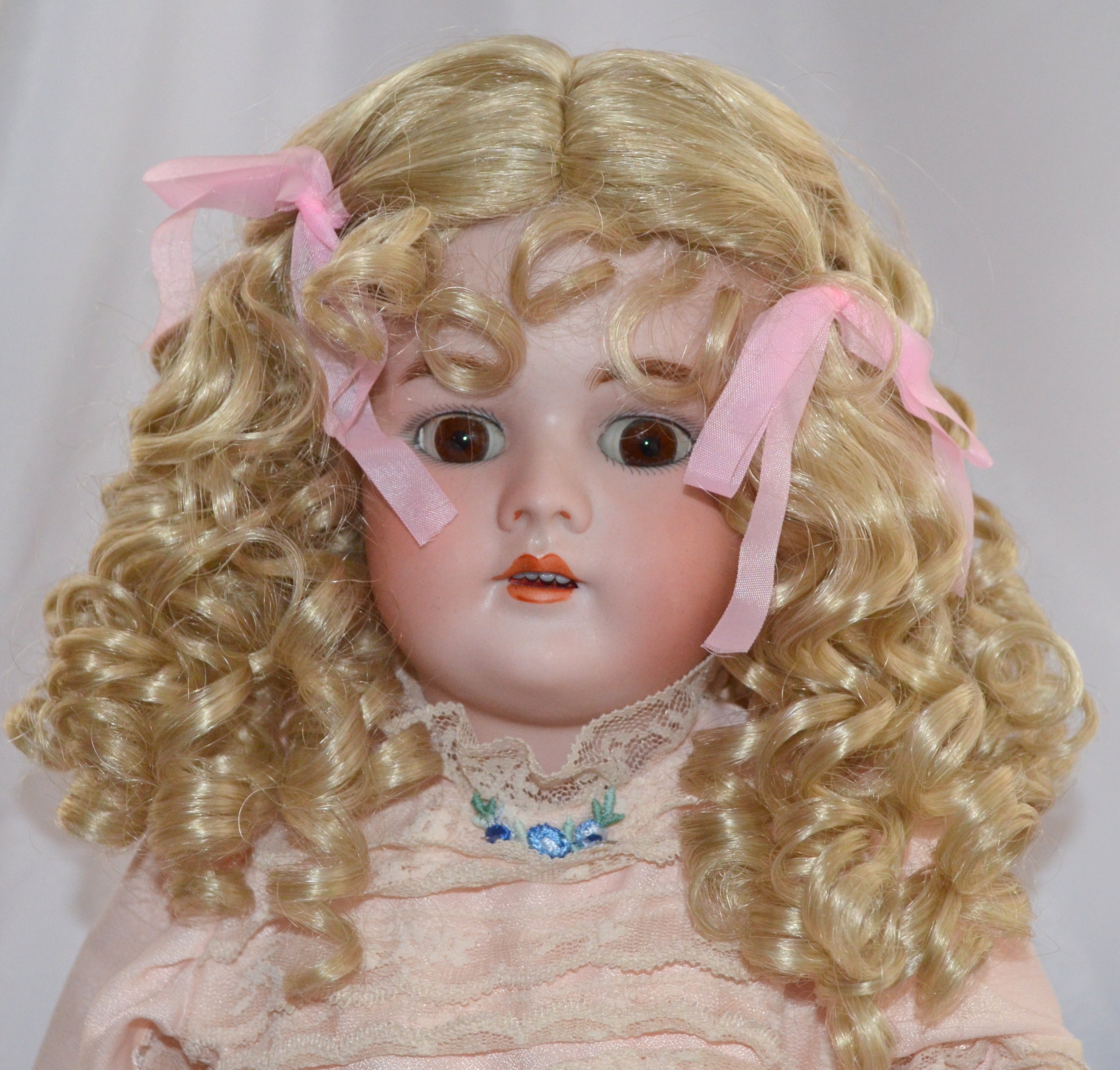 Vintage Porcelain Bisque Dolls, Blonde Brother and Sister Dolls, Set of two  15