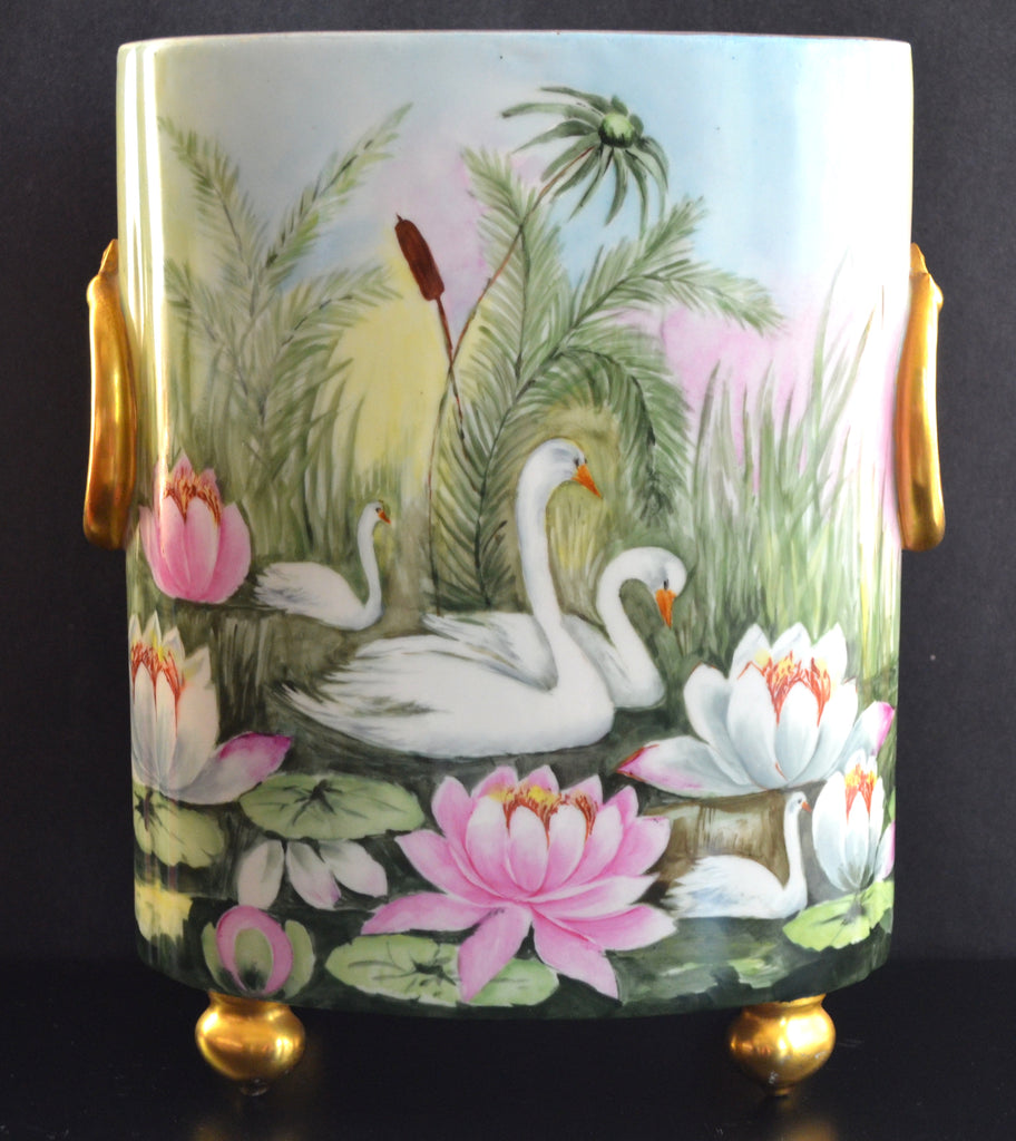 limoges swan vase