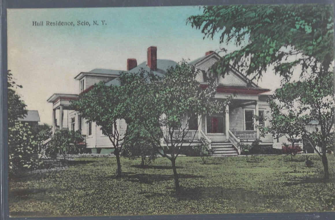 1909 Hull Residence, Scio NY Hand-Colored Postcard