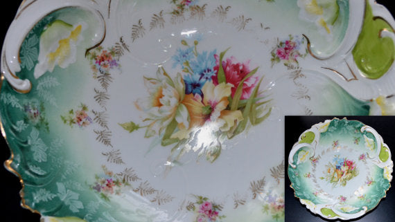RS Prussia Porcelain Salad Bowl Mold RS 29 Decor HI1 Art Nouveau Period Cottage Chic Decor