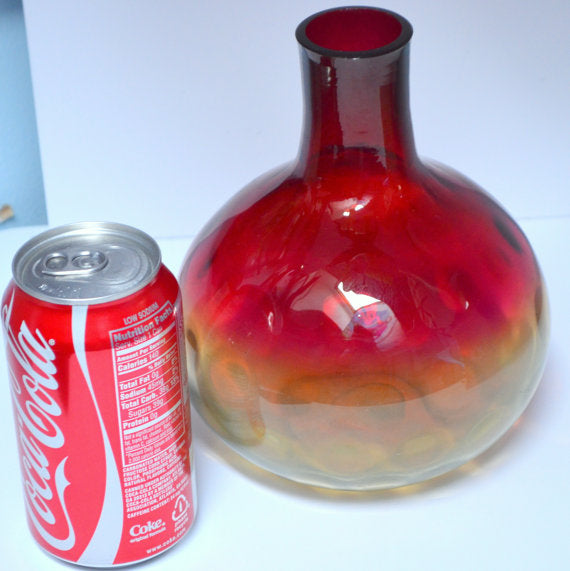 Amberina Glass Decanter Bottle Vase