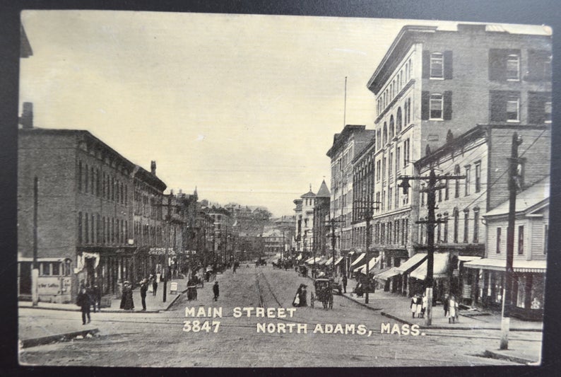 Real Picture North Adams Mass Main Street Scene 1912 Massachusetts State View