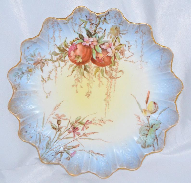 Doulton Burslem Hand Painted Pomegranates & Flowers Plate