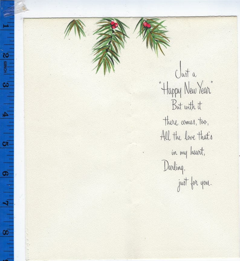 Vintage Hallmark New Year's Greeting Card 1950s UNUSED