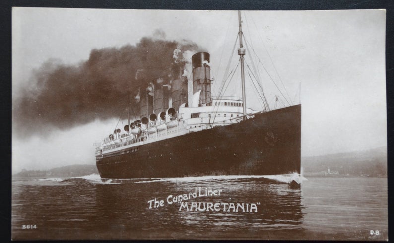 RPPC Cunard Liner Mauretani Ship Davidson Photo Postcard