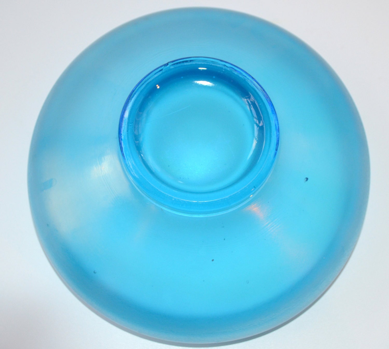 Vintage Fenton 643 Covered Bonbon Celeste Blue Stretch Glass 