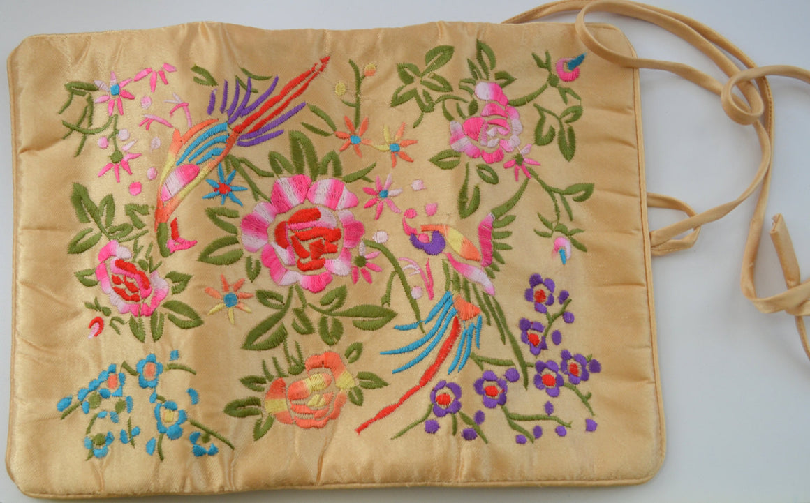 asian silk embroidered handbag
