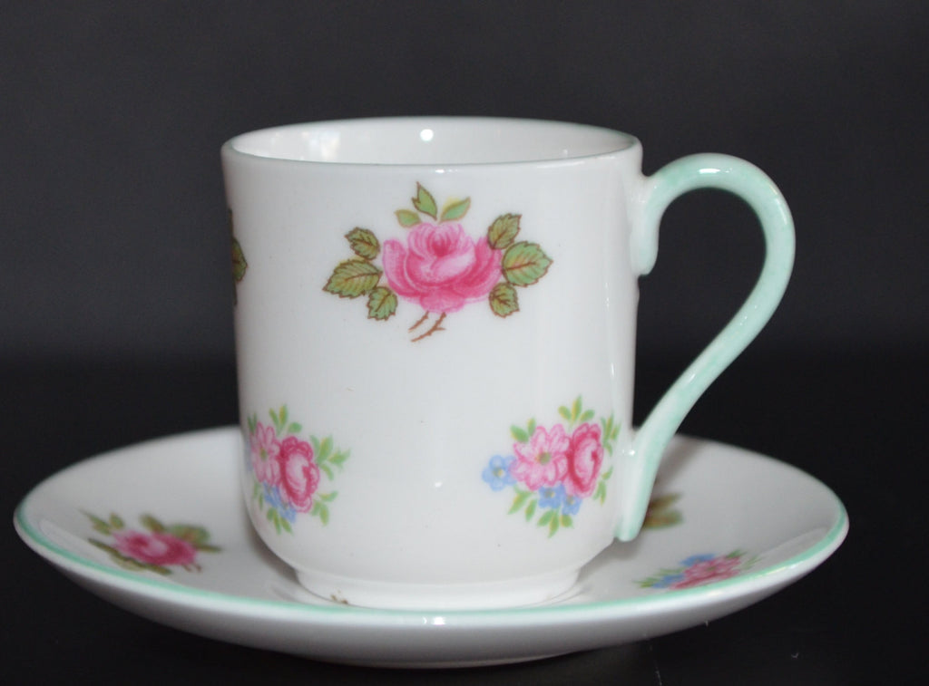 Miniature Demitasse SHELLEY English Cup Saucer Rosebuds Pattern 13426