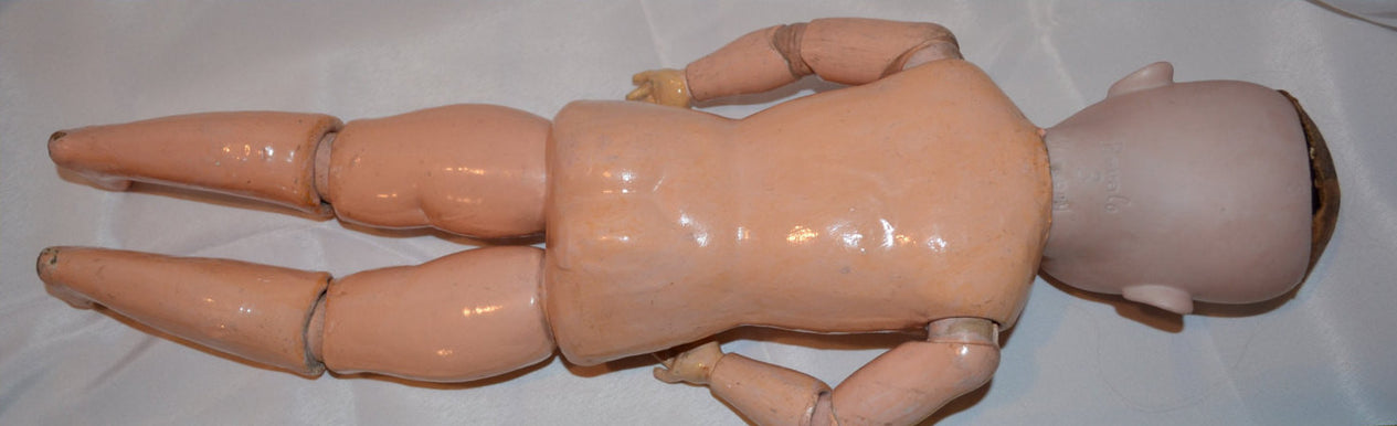 German Porcelain Bisque REVALO Doll by Gebrüder Ohlhaver 22" T. Composition Wood Jointed Body