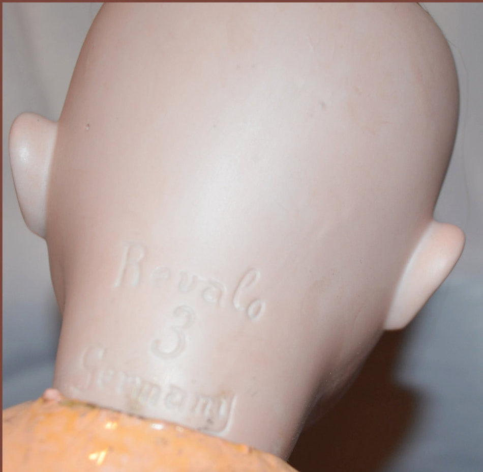 German Porcelain Bisque REVALO Doll by Gebrüder Ohlhaver 22" T. Composition Wood Jointed Body