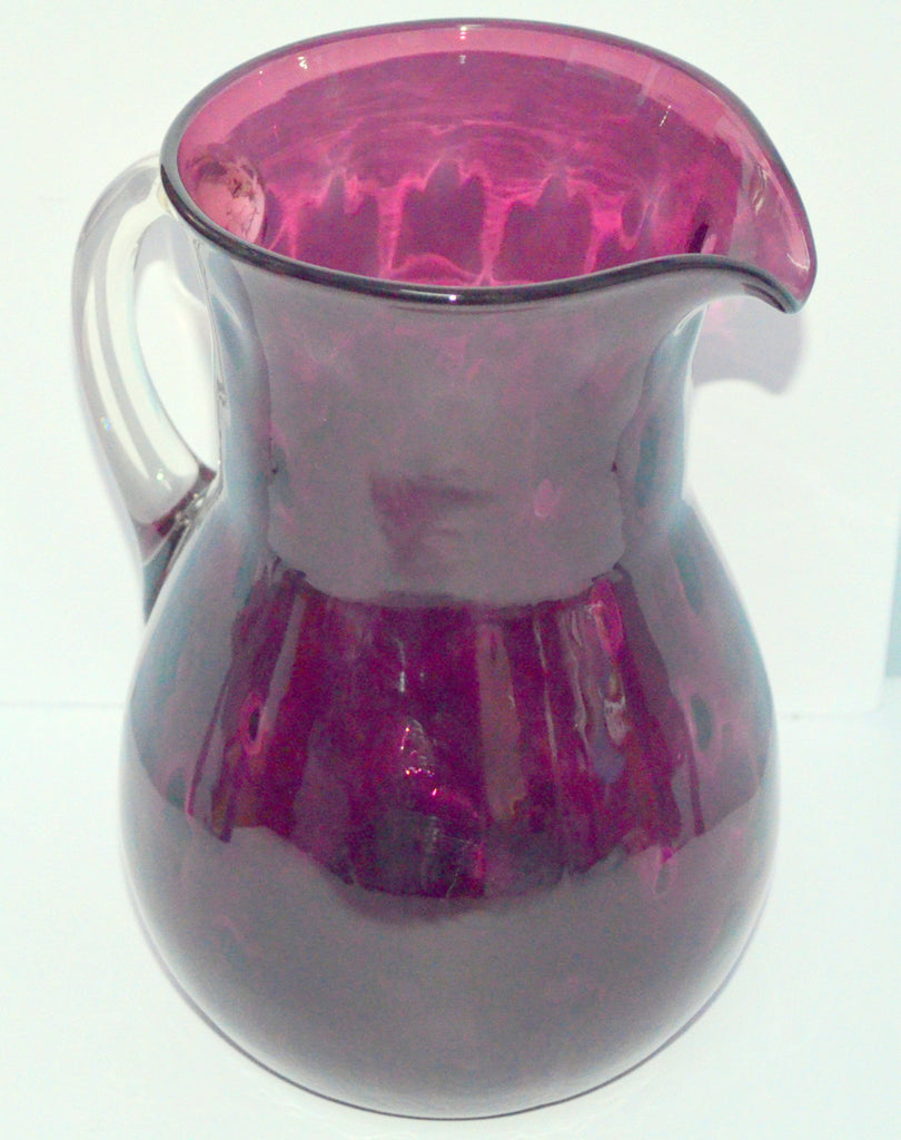 amethyst art glass pitcher