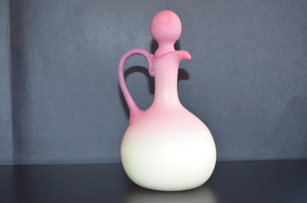 Peachblow American Glass Cruet Satin Finish Gunderson Pairpoint 6"