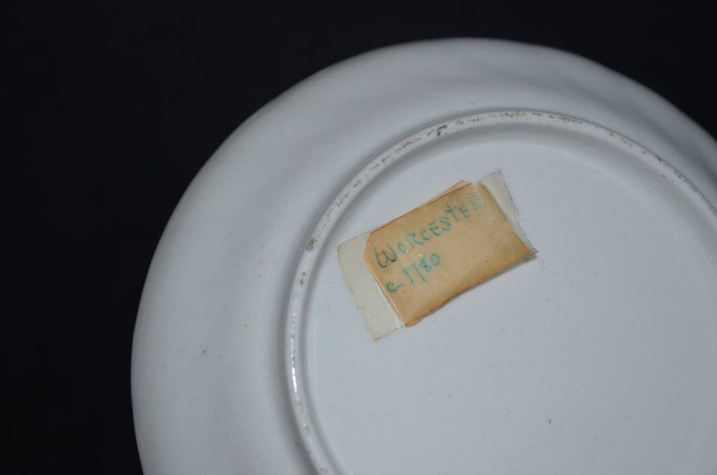 Worcester Tea Bowl & Saucer 1700s Flight Barr Period English Porcelain