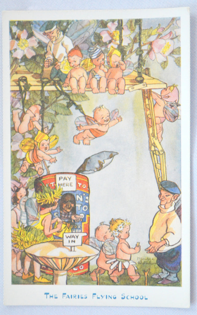 Madge Williams Artist Signed The Fairies Flying School Fantasy Postcard 5307 Salmon Publishing