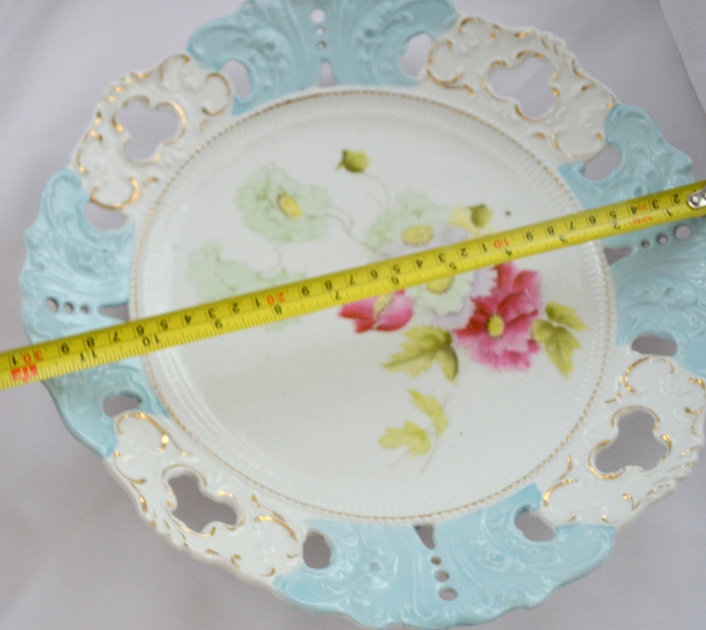 Prussia Porcelain Reticulated Cake Plate Nouveau Period