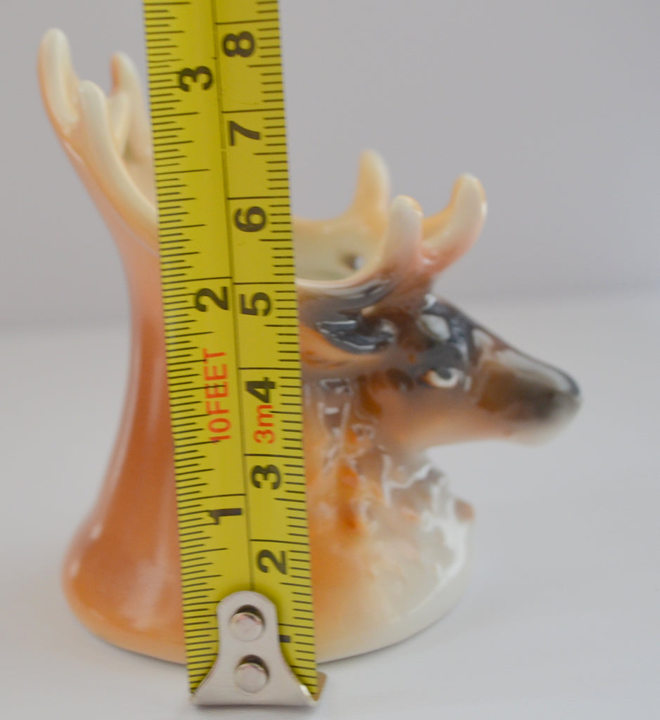 Royal Bayreuth Bavaria Elk Stag Buck Figural Toothpick Holder German Porcelain Decor