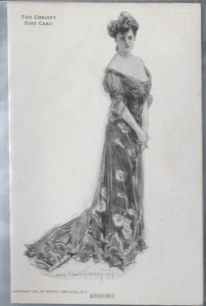 Beautiful Woman Howard Chandler Christy Private Mailing Card ENCORE