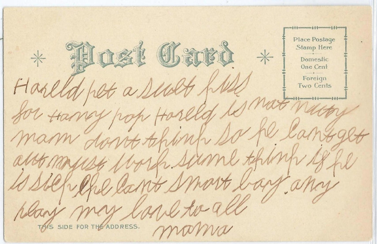 Rare Unmarked New Year Postcard Geisha & Baby Undivided Card
