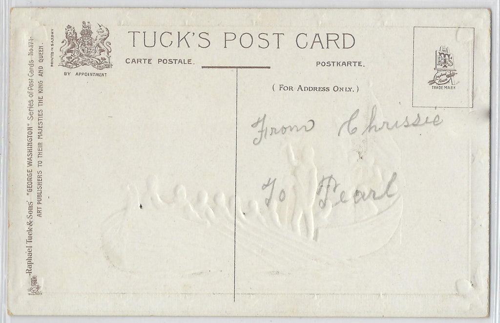 Patriotic Postcard Embossed Card Washington Reception in New York Raphael Tuck Series 171