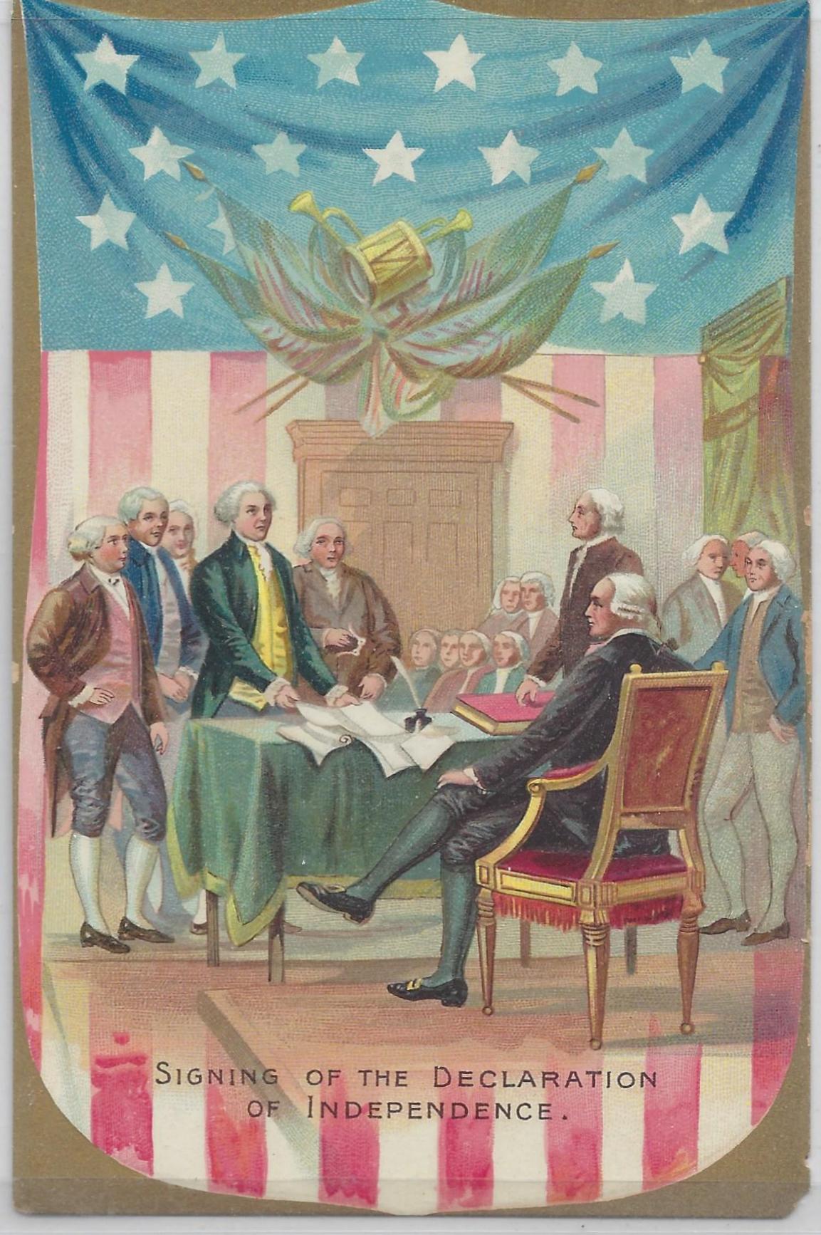 Patriotic Postcard Card Independence Day Raphael Tuck Series 109 Signing the Declaration of Independence