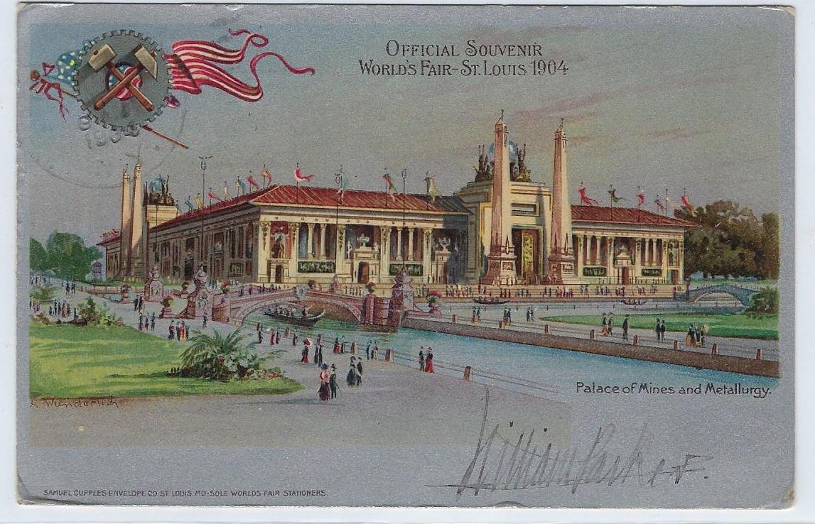 Palace of Mines & Metallurgy World's Fair St Louis 1904 Artist Signed Undivided Back HTL Card