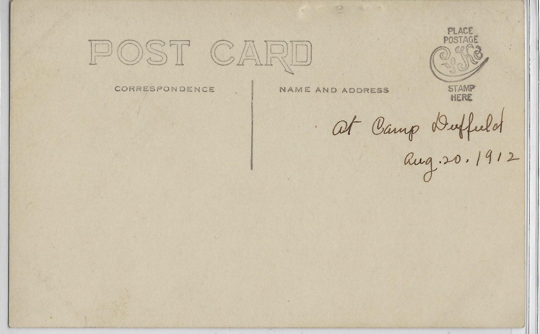 Real Photo Postcard Camp Duffield Ludington MI Michigan RPPC First Inf ...
