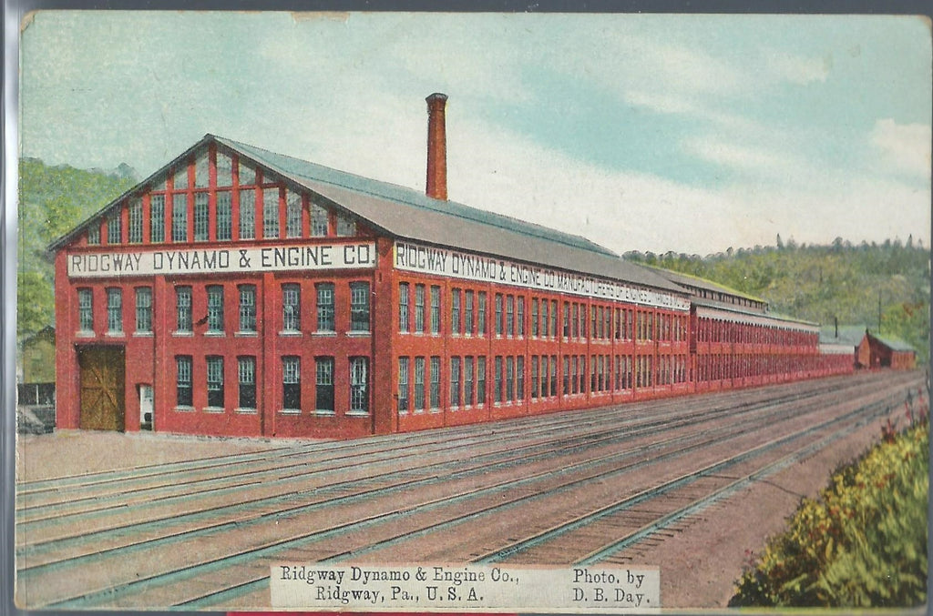 Ridgway Dynamo Engine Co Ridgway PA Postcard 1909
