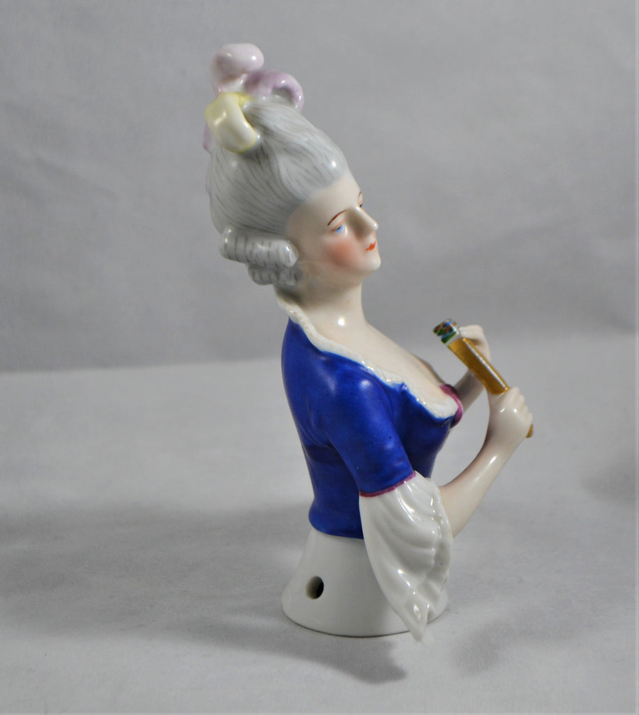 Rare Goebel Half Doll Marie Antoinette Holding Fan 5"