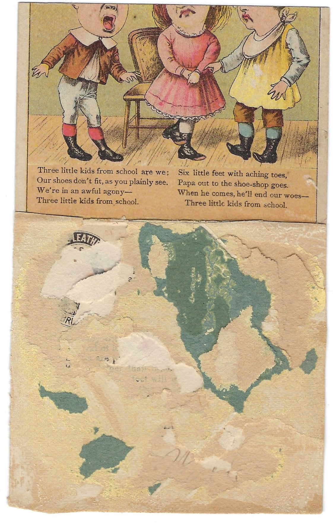 Victorian Advertising Trade Card Circa 1880s Metamorphic Image Solar Tip Shoes John Mundell