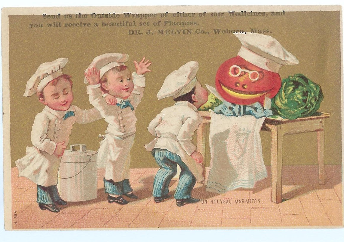 Rare Advertising Card for Dr. Melvin's Vegetable Pills & Cough Syrup Halloween Themed Jack O' Lantern