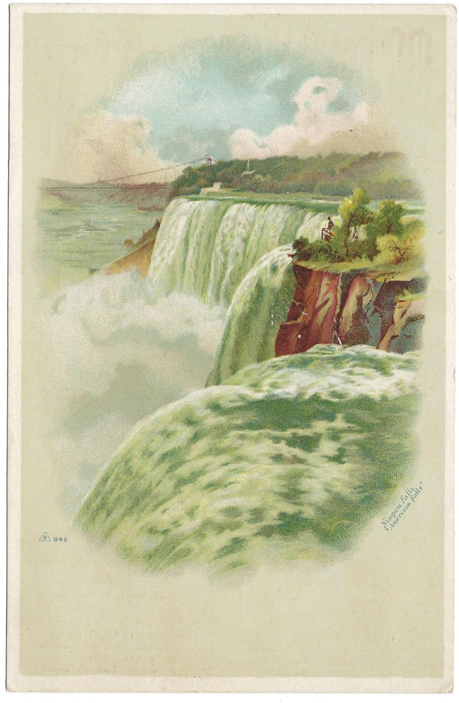 Advertising Card Big Four Route Train Excursion NY Niagara Falls Circa 1900s